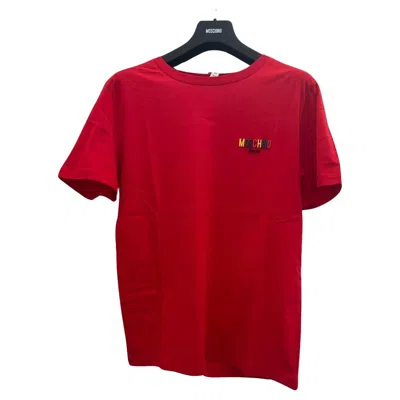 Pre-owned Jeremy Scott Aw20 Moschino Swim Red T-shirt With 3d Multicolor Logo By , Size M