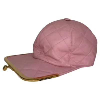 Pre-owned Jeremy Scott Aw21 Moschino Couture Scott, Pink Quilted Nappa Hat Shaped, Kisslock Purse