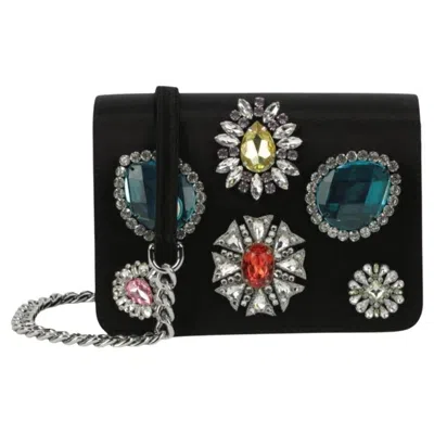Pre-owned Jeremy Scott Aw23 Moschino Couture  Black Oversized Faux Diamonds Shoulder Bag