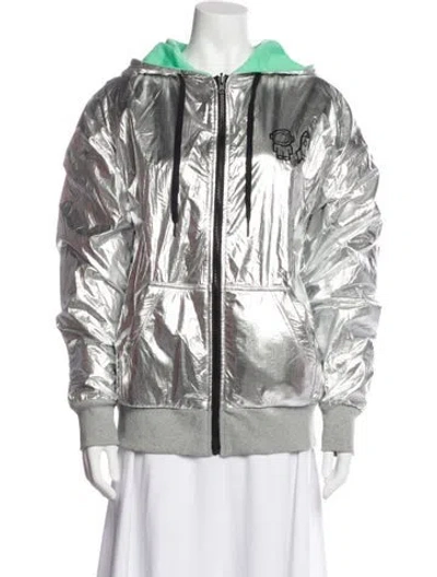 Pre-owned Jeremy Scott Colorblock Pattern Evening Jacket In Silver