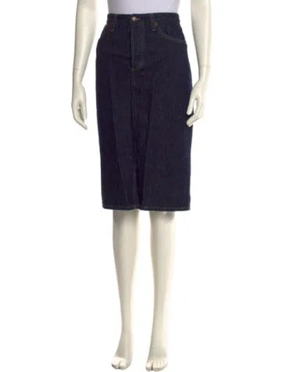 Pre-owned Jeremy Scott Embroidered Accent Knee-length Skirt In Blue