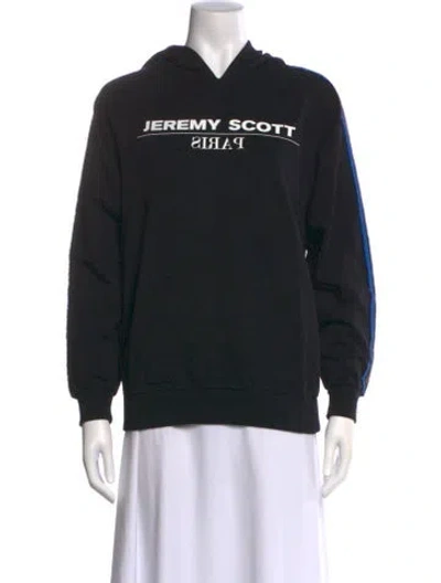 Pre-owned Jeremy Scott Graphic Print Crew Neck Hoodie In Black
