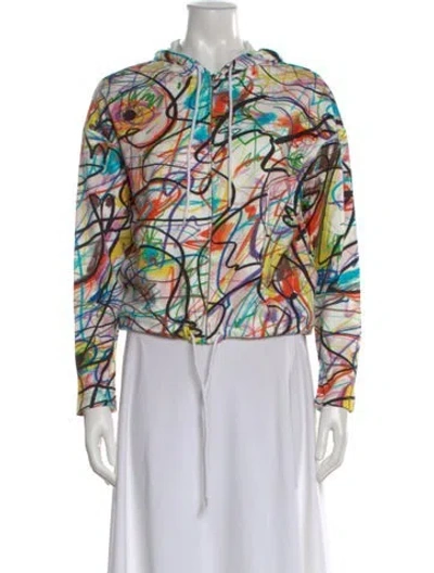 Pre-owned Jeremy Scott Graphic Print Crew Neck Hoodie W/ Tags In White