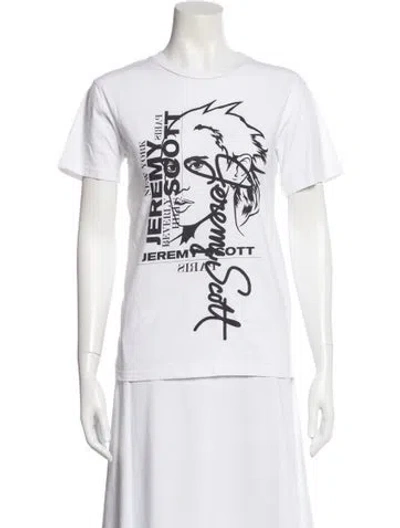 Pre-owned Jeremy Scott Graphic Print Crew Neck T-shirt In White
