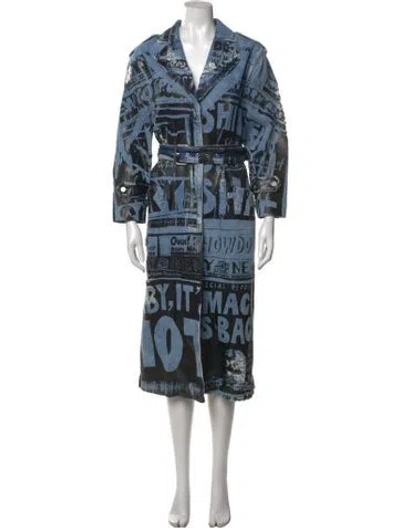 Pre-owned Jeremy Scott Graphic Print Long Dress In Blue