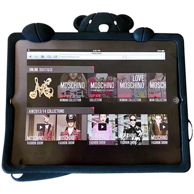Pre-owned Jeremy Scott Limited Edition Moschino Sold Out Ipad 2, 3 , 4 Case Panda Bear Rare Novelty In Black