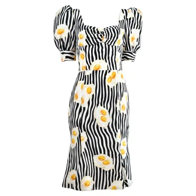 Pre-owned Jeremy Scott Moschino Couture  Resort 2022 Printed Egg Dress In Beige