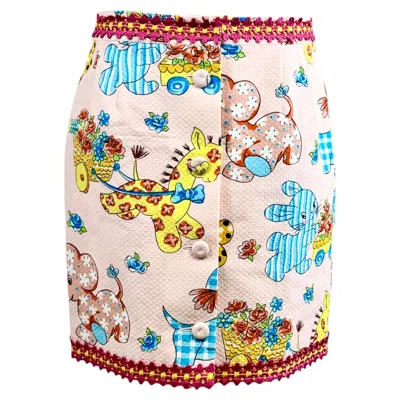 Pre-owned Jeremy Scott Moschino Couture  Spring 2022 Look 24 Pink Printed Skirt