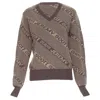 Jeremy Scott Paris Logo Intarsia Wool Short Sweater In Brown