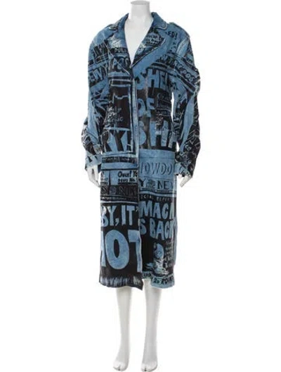 Pre-owned Jeremy Scott Printed Coat In Blue
