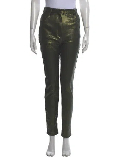 Pre-owned Jeremy Scott Skinny Leg Pants In Green