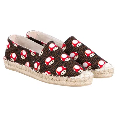 Pre-owned Jeremy Scott Ss16 Moschino Couture X  Super Mario Mushroom Canvas Espadrilles In Sand