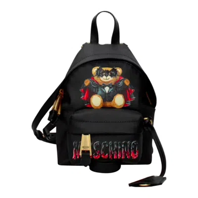 Pre-owned Jeremy Scott Ss20 Moschino Couture  Bat Teddy Bear Black Mini Backpack Halloween