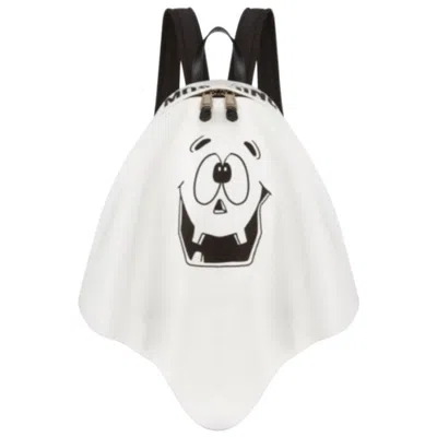 Pre-owned Jeremy Scott Ss20 Moschino Couture  White Pumpkin Face Ghost Backpack Trick/chic