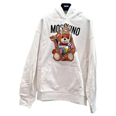 Pre-owned Jeremy Scott Ss20 Moschino Couture Teddybear Bursting Thru Painting Hoodie By  In Gray