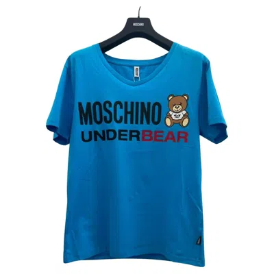 Pre-owned Jeremy Scott Ss20 Moschino Underwear Underbear Teddy Bear T-shirt By , Size S In Blue