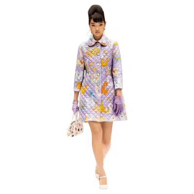 Pre-owned Jeremy Scott Ss22 Moschino Couture  Child's Fantasy Purple Animal Puffer Coat