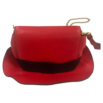 Pre-owned Jeremy Scott Ss22 Moschino Couture  Red Hat Shaped Shoulder Wristlet Bag
