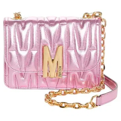 Pre-owned Jeremy Scott Ss23 Moschino Couture  "m" Pink Purse Quilted Leather Shoulder Bag