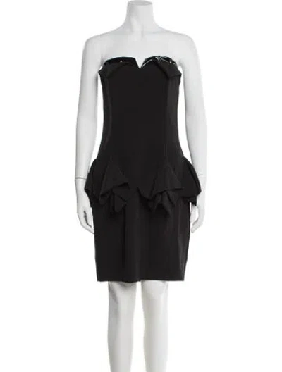 Pre-owned Jeremy Scott Strapless Mini Dress In Black