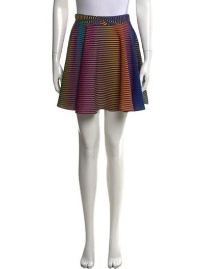 Pre-owned Jeremy Scott Striped Mini Skirt In Black