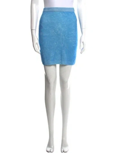 Pre-owned Jeremy Scott Virgin Wool Mini Skirt In Blue