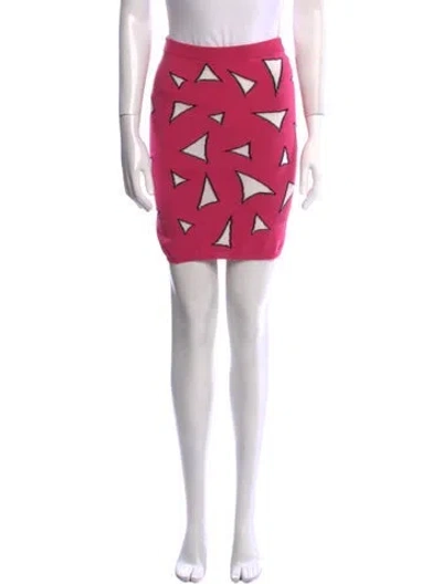 Pre-owned Jeremy Scott Virgin Wool Mini Skirt In Pink
