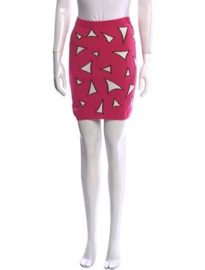 Pre-owned Jeremy Scott Virgin Wool Mini Skirt In Pink