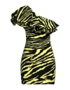 JEREMY SCOTT JEREMY SCOTT WOMAN MINI DRESS YELLOW SIZE 8 COTTON, ELASTANE