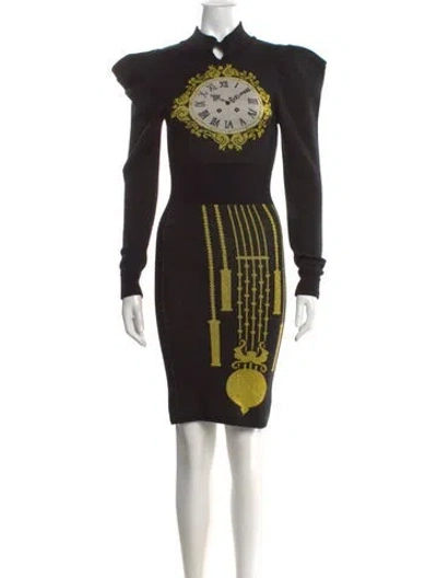 Pre-owned Jeremy Scott Wool Knee-length Dress In Black