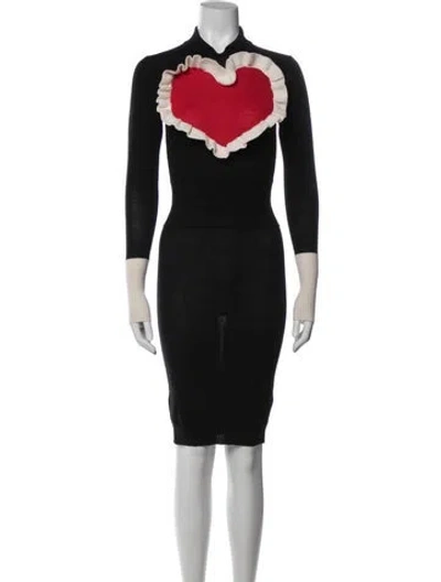 Pre-owned Jeremy Scott Wool Knee-length Dress In Black