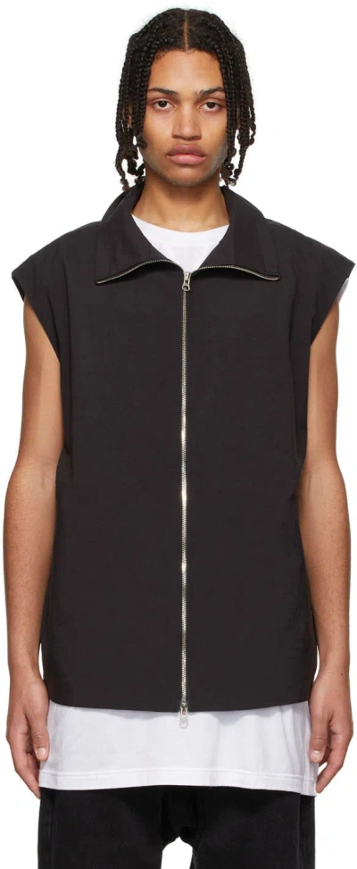 Jerih Black High Neck Vest