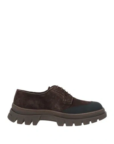 Jerold Wilton Man Lace-up Shoes Dark Brown Size 11 Leather