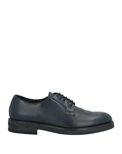 Jerold Wilton Man Lace-up Shoes Midnight Blue Size 11 Soft Leather In Blue