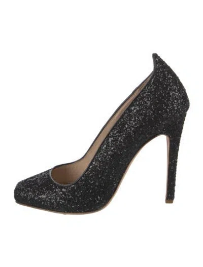 Pre-owned Jerome C. Rousseau Glitter Glitter Accents Pumps In Black
