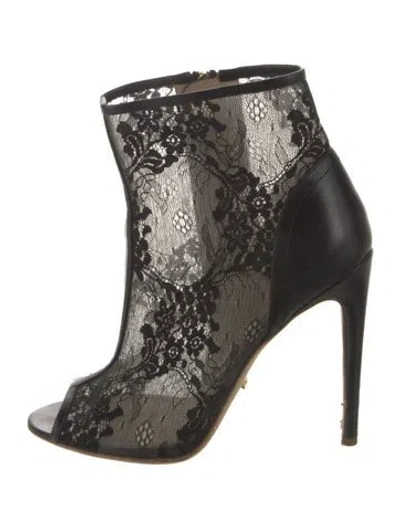 Pre-owned Jerome C. Rousseau Lace Lace Pattern Boots In Black