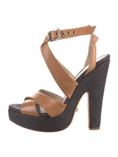 Pre-owned Jerome C. Rousseau Leather Sandals In Brown