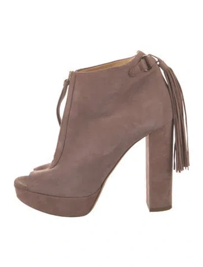 Pre-owned Jerome C. Rousseau Suede Lace-up Boots In Pink