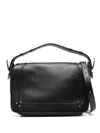 Jérôme Dreyfuss Large Pepito Calf Leather Shoulder Bag In Black