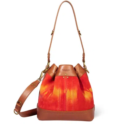 Jérôme Dreyfuss Ben Small Bucket Bag In Orange Tie Dye In Red