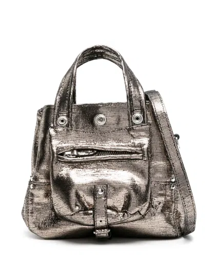 Jérôme Dreyfuss Billy Lamé-effect Tote Bag In Brown