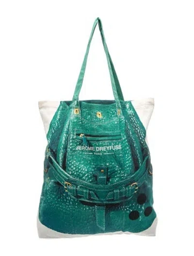 Pre-owned Jérôme Dreyfuss Canvas Bucket Bag In Green