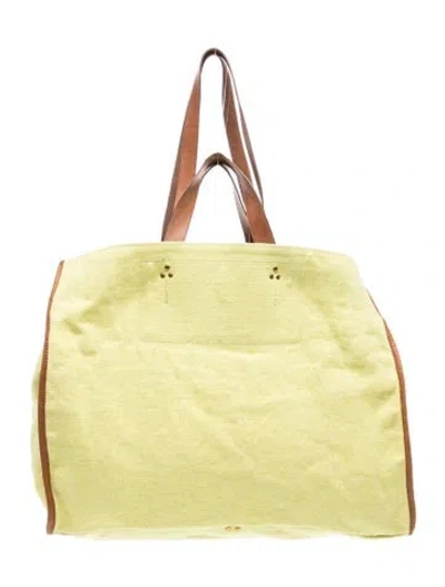 Pre-owned Jérôme Dreyfuss Canvas Tote In Yellow