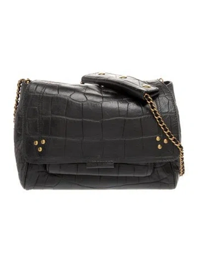 Pre-owned Jérôme Dreyfuss Crocodile Shoulder Bag In Black