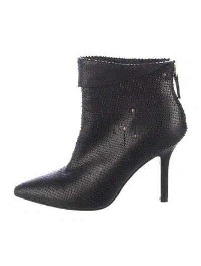 Pre-owned Jérôme Dreyfuss Embossed Leather Animal Print Boots In Blue