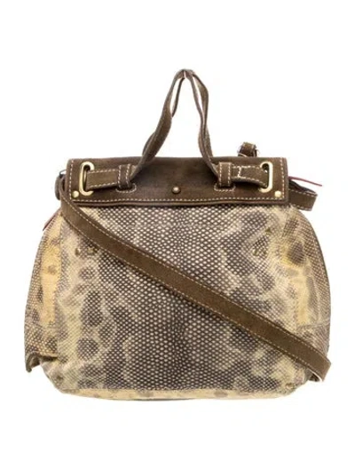 Pre-owned Jérôme Dreyfuss Embossed Leather Crossbody Bag In Brown