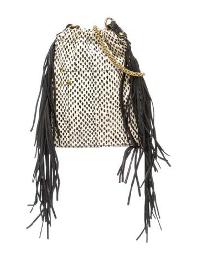 Pre-owned Jérôme Dreyfuss Embossed Leather Evening Bag In Neutral