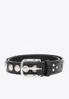 Jérôme Dreyfuss Black Studded Belt In Black