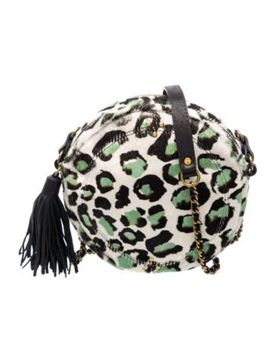 Pre-owned Jérôme Dreyfuss Fur Crossbody Bag In Blue/neutrals
