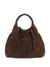 Jérôme Dreyfuss Gordi M Leopard Tote Bag In Brown